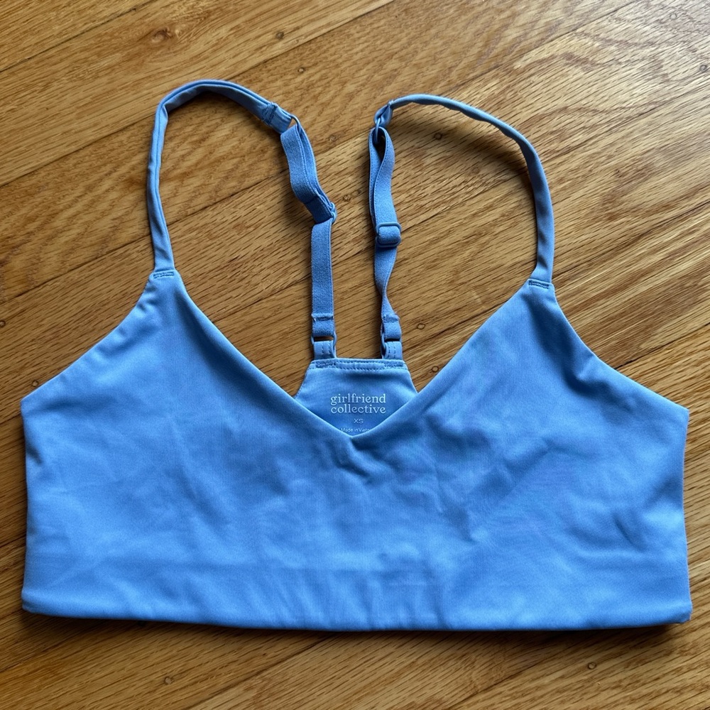 Girlfriend Collective Light Blue Sports Bralette in XS